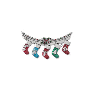 Season's Greetings Jewelry Pins - Stockings, Train or Santa