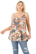 Load image into Gallery viewer, Camouflage Front &amp; Back Reversible Spaghetti Cami Top - Almond
