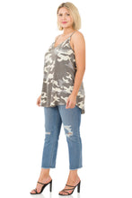 Load image into Gallery viewer, Camouflage Front &amp; Back Reversible Spaghetti Cami Top - Gray
