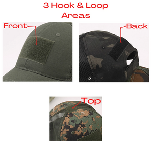 Tactical-Style Patch Hat with Adjustable Strap | Military-Style Hat | Unisex Hat