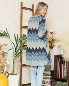 Chevron Abstract Print Tunic/Dress - Plus