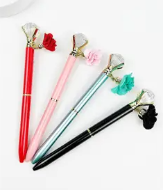 Diamond with Drop Flower Gift Pen