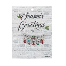 Load image into Gallery viewer, Season&#39;s Greetings Jewelry Pins - Stockings, Train or Santa
