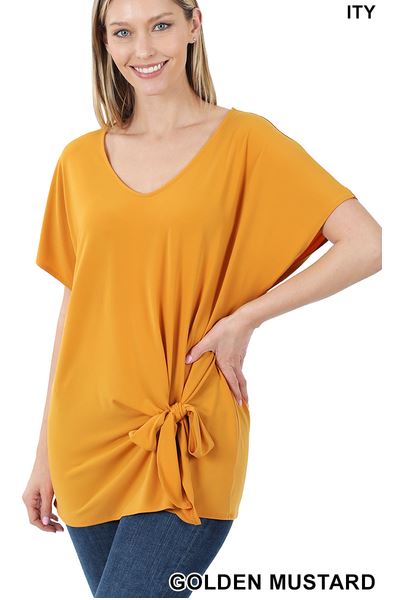 Golden Mustard Front Tie Top