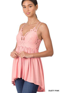 Lace Cami Tunic-Dusty Pink