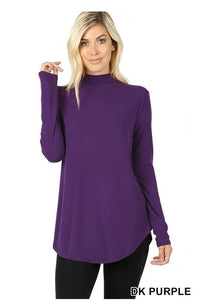 Dark Purple Mock Neck Top