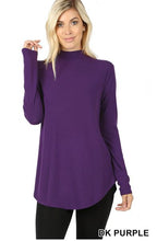 Load image into Gallery viewer, Dark Purple Mock Neck Top
