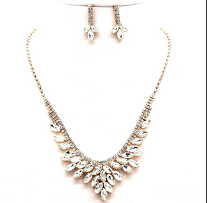 Marquise Stone Cloud Necklace & Earring Set