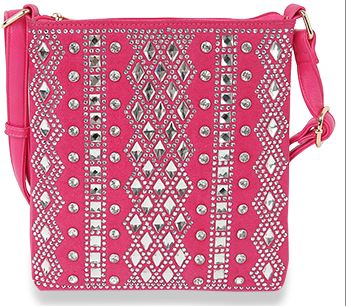 Dazzling Bling Pattern Crossbody Fuchsia Sling