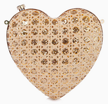 Load image into Gallery viewer, Sparkling Heart Evening Bag - Black or Gold
