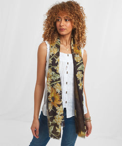 Sunflower Long Scarves - Black, Sage or Beige