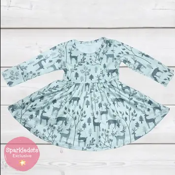 Tranquil Forest Friends Twirly Dress