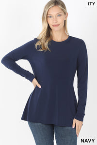 Navy A-Line Long Sleeve Top