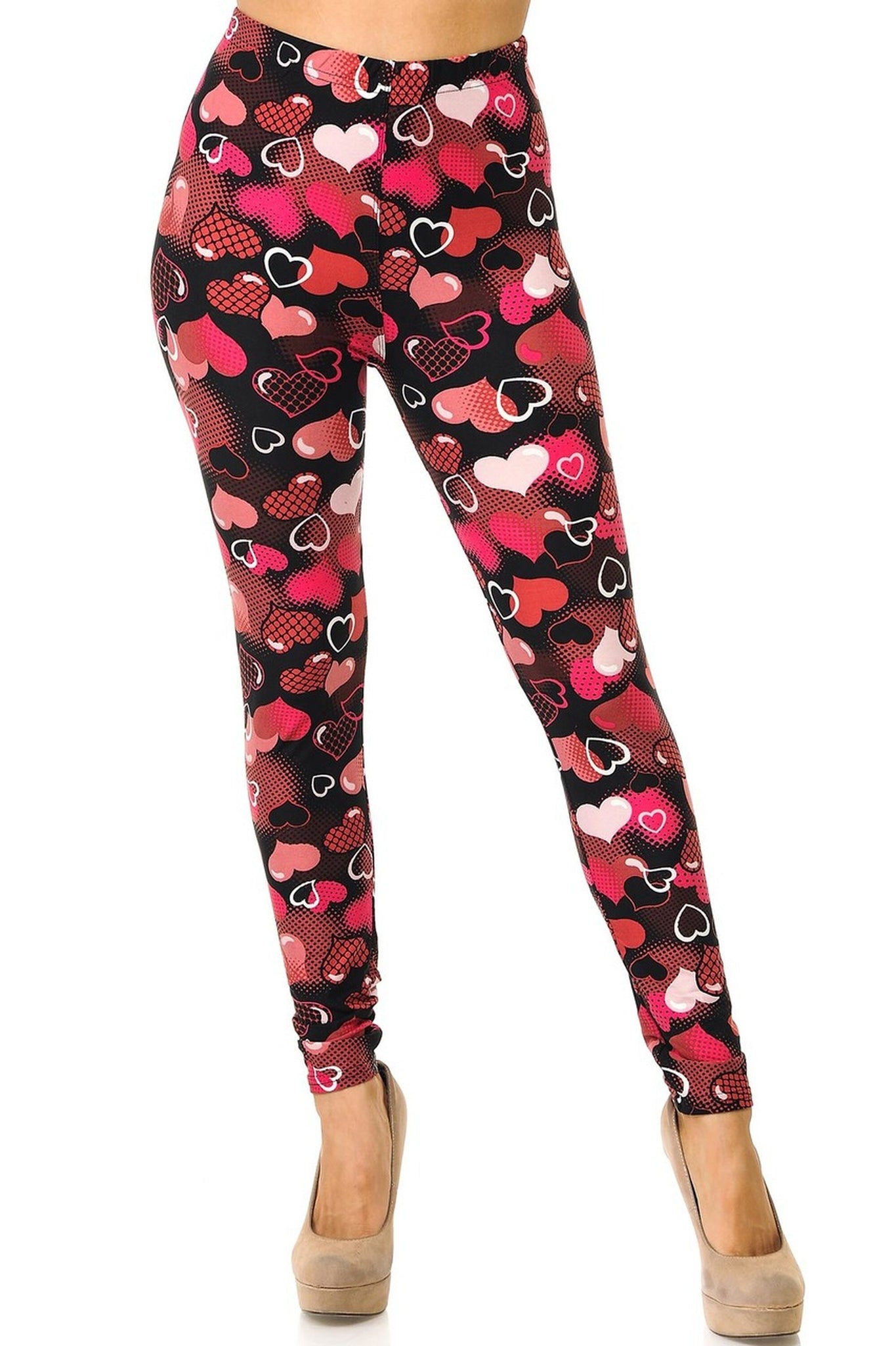 Young at Heart Curvy Plus Size Valentine Leggings – Polly's