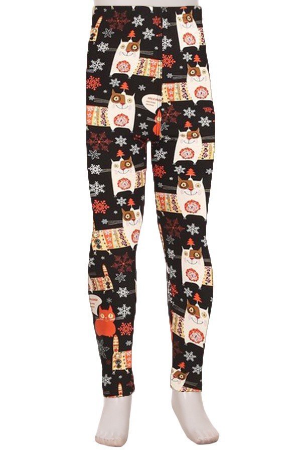 Christmas Kitty Kids Holiday Leggings